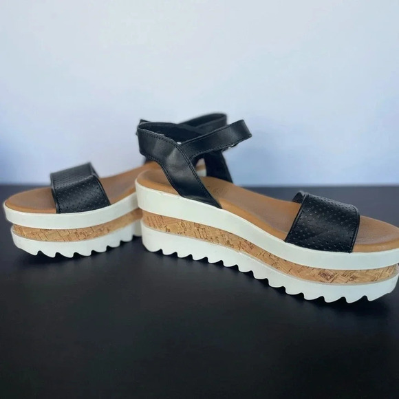 Piampiani Vera Pelle Ankle Strap Platform Sandals Black and White size 9 - Picture 4 of 13